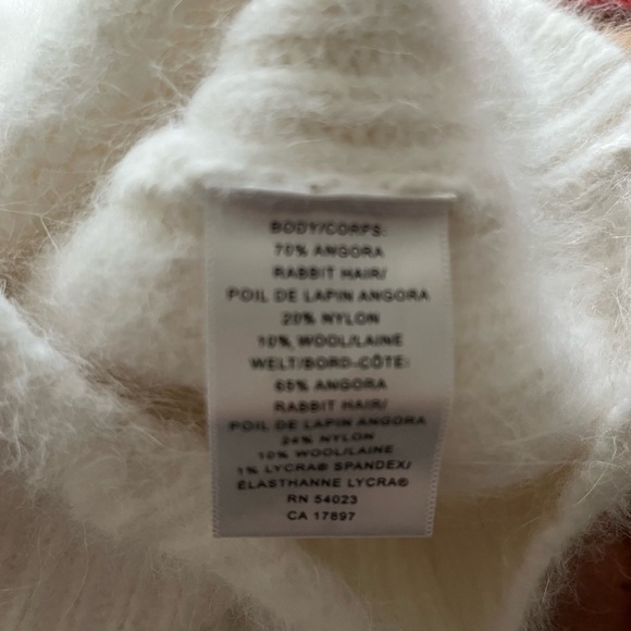 Banana Republic White Fuzzy Angora Rabbit Hair Sweater - Picture 5 of 5